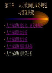 人力资源的战略规划与管理决策