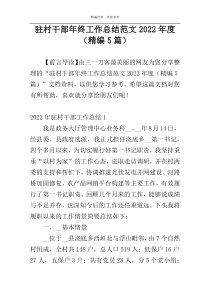 驻村干部年终工作总结范文2022年度（精编5篇）
