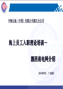 X年入职大学生演讲材料_涠西南油田电网介绍