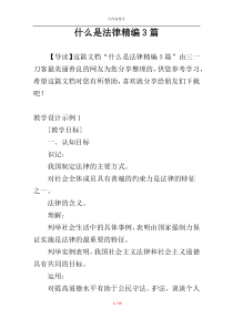 什么是法律精编3篇