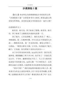 沙漠探险5篇