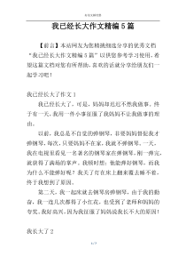 我已经长大作文精编5篇