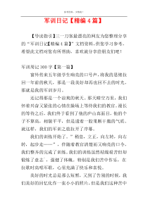 军训日记【精编4篇】