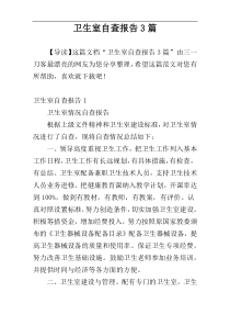 卫生室自查报告3篇