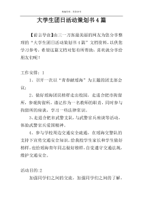大学生团日活动策划书4篇