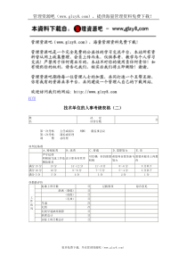 技术单位的人事考绩表格（二）