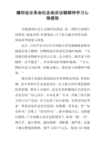 瞻仰延安革命纪念地讲话稿精神学习心得感悟