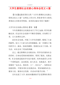 大学生暑期社会实践心得体会范文4篇