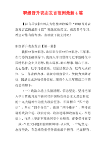 职级晋升表态发言范例最新4篇