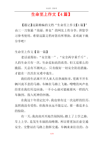 生命至上作文【4篇】