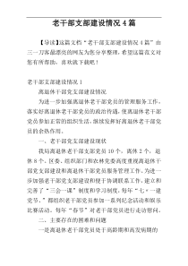 老干部支部建设情况4篇