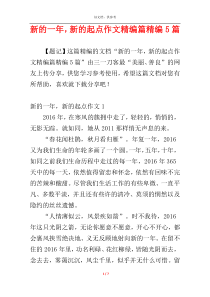 新的一年，新的起点作文精编篇精编5篇