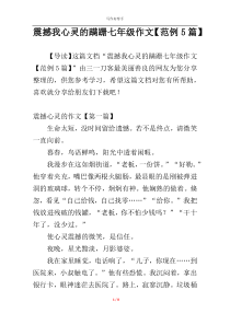震撼我心灵的蹒跚七年级作文【范例5篇】