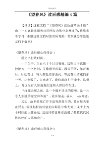 《望春风》读后感精编4篇