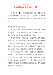 青春梦想作文【精选4篇】