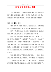 母爱作文【精编4篇】