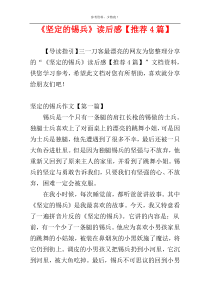 《坚定的锡兵》读后感【推荐4篇】