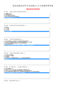 XXXX职业技能实训人力资源管理最新汇总