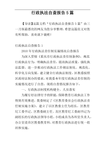 行政执法自查报告5篇