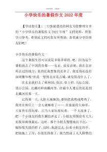 小学快乐的暑假作文2022年度