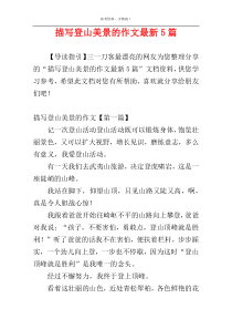 描写登山美景的作文最新5篇