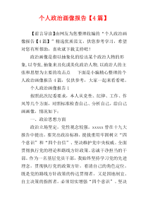 个人政治画像报告【4篇】