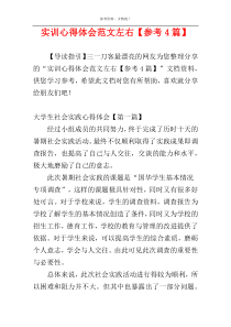 实训心得体会范文左右【参考4篇】