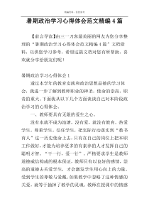 暑期政治学习心得体会范文精编4篇