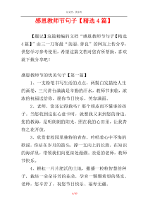 感恩教师节句子【精选4篇】