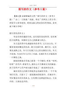 描写的作文（参考5篇）