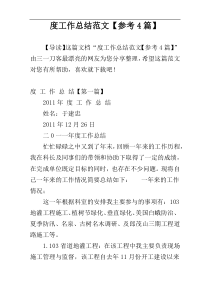 度工作总结范文【参考4篇】