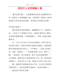 我的什么老师精编5篇