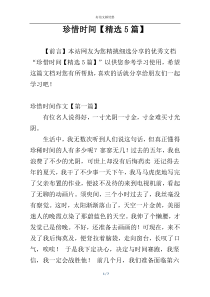 珍惜时间【精选5篇】