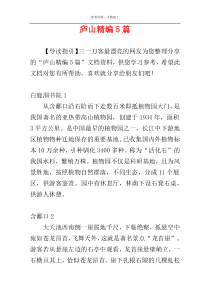 庐山精编5篇