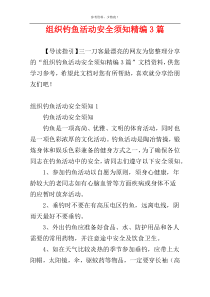 组织钓鱼活动安全须知精编3篇