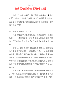 爬山的精编作文【范例4篇】