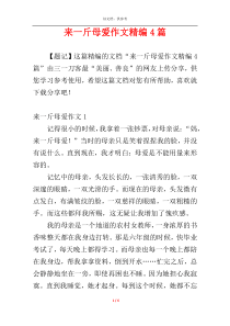 来一斤母爱作文精编4篇