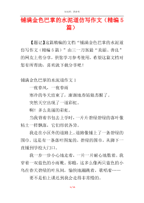铺满金色巴掌的水泥道仿写作文（精编5篇）