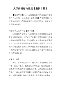 大学的目标与计划【最新5篇】