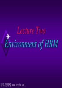 LectureTwoEnvironmentofHRM