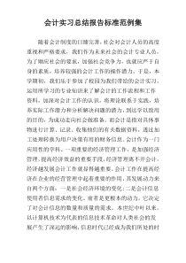 会计实习总结报告标准范例集