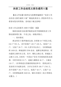 扶贫工作总结范文报告通用5篇