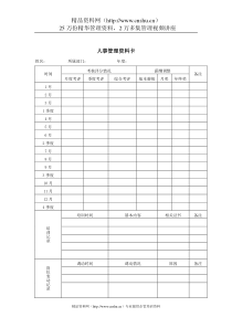 人事管理资料卡