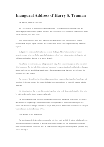 杜鲁门就职演讲