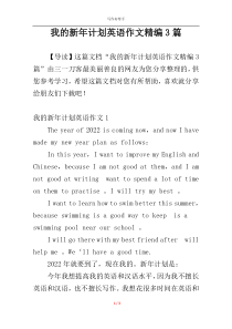 我的新年计划英语作文精编3篇