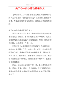 关于心中的小感动精编作文