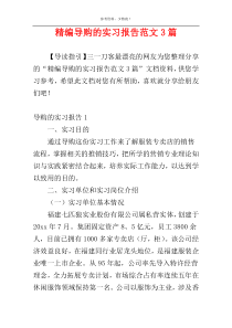 精编导购的实习报告范文3篇