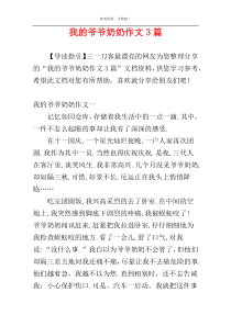 我的爷爷奶奶作文3篇