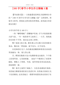 [300字]春节小学生作文精编3篇