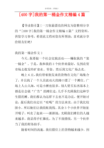 [400字]我的第一桶金作文精编4篇